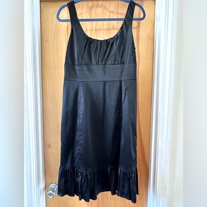 LBD Satin formal/cocktail midi dress with flounced hem. Size 10